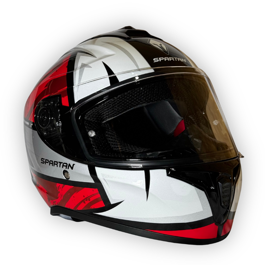 Casco SPARTAN DRAKEN´S Brillante Rojo-Blanco
