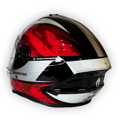 Casco SPARTAN DRAKEN´S Brillante Rojo-Blanco