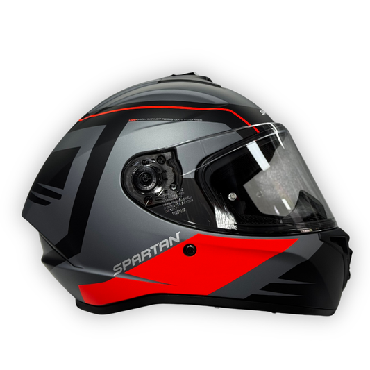 Casco SPARTAN DRAKEN´S Mate Rojo-Gris