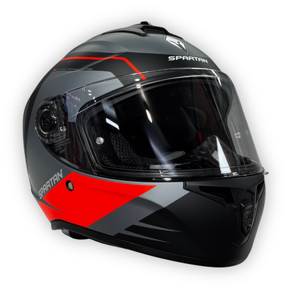 Casco SPARTAN DRAKEN´S Mate Rojo-Gris