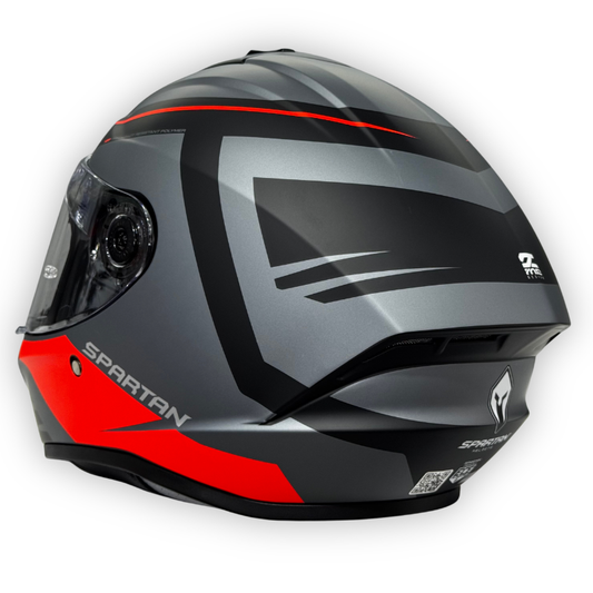 Casco SPARTAN DRAKEN´S Mate Rojo-Gris