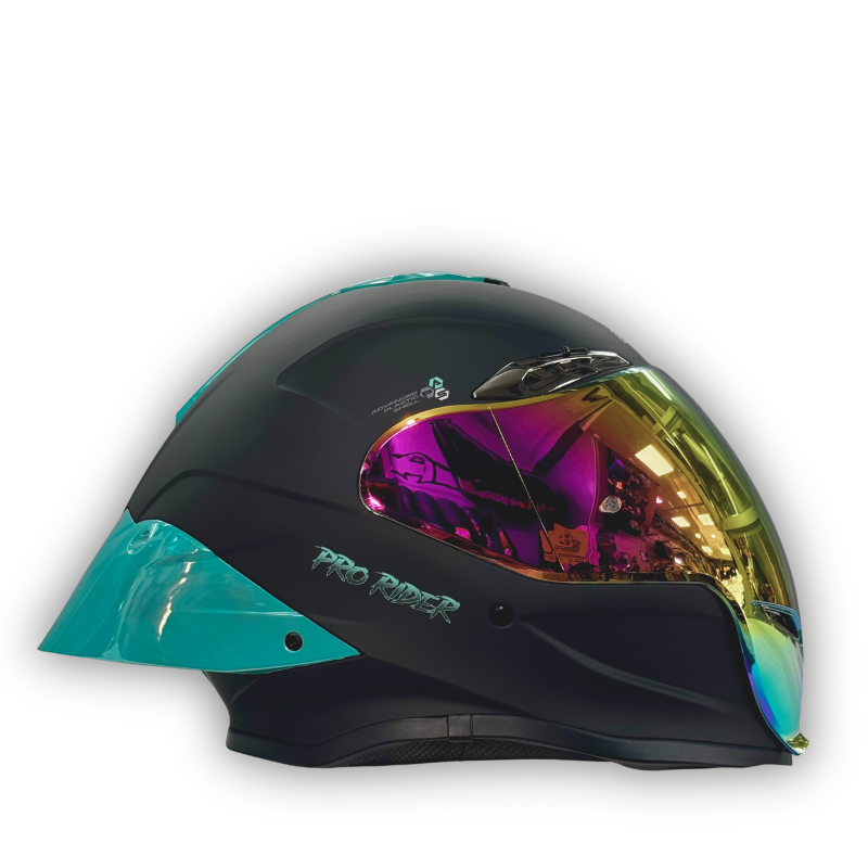 Casco PRO RIDER PR-711 Negro Mate / Azul Marino