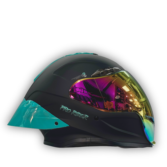 Casco PRO RIDER PR-711 Negro Mate / Azul Marino