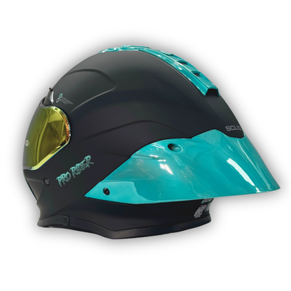 Casco PRO RIDER PR-711 Negro Mate / Azul Marino