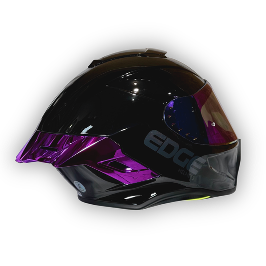 Casco EDGE Shanghai Negro Brillante Alerón Morado