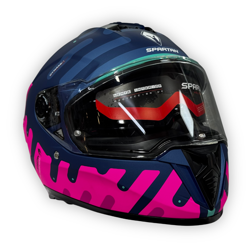 Casco SPARTAN HAWK EVO SV Fucsia-Azul Fresh Paint Mate