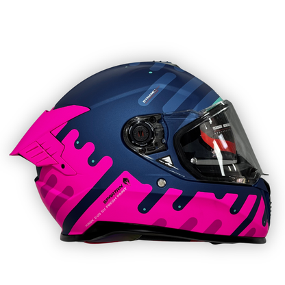 Casco SPARTAN HAWK EVO SV Fucsia-Azul Fresh Paint Mate
