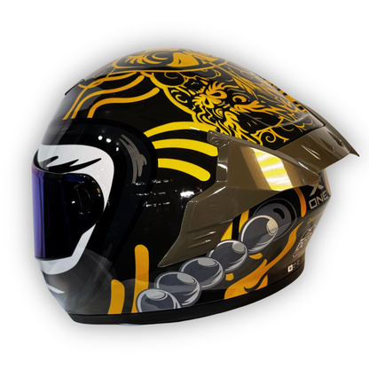 Casco X-ONE X-500 RS Dragon Negro - Amarillo