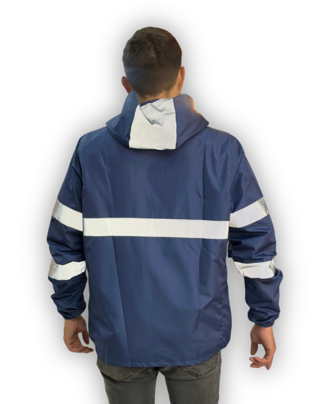 Chaqueta Reflectiva Doble Faz Gris-Azul
