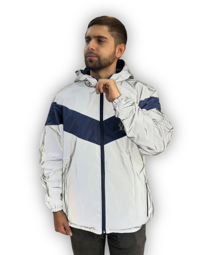 Chaqueta Reflectiva Doble Faz Gris-Azul
