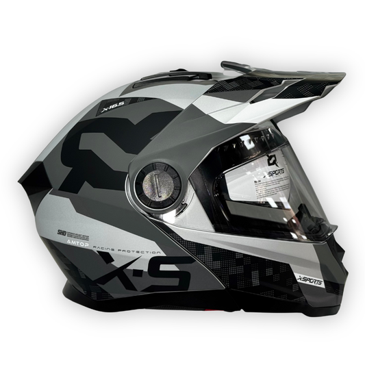 Casco X-SPORTS Abatible tipo Cross 165 Gris Mate