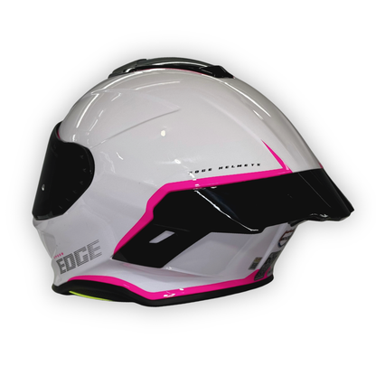 Casco EDGE Shanghai Blanco-Fucsia Brillo