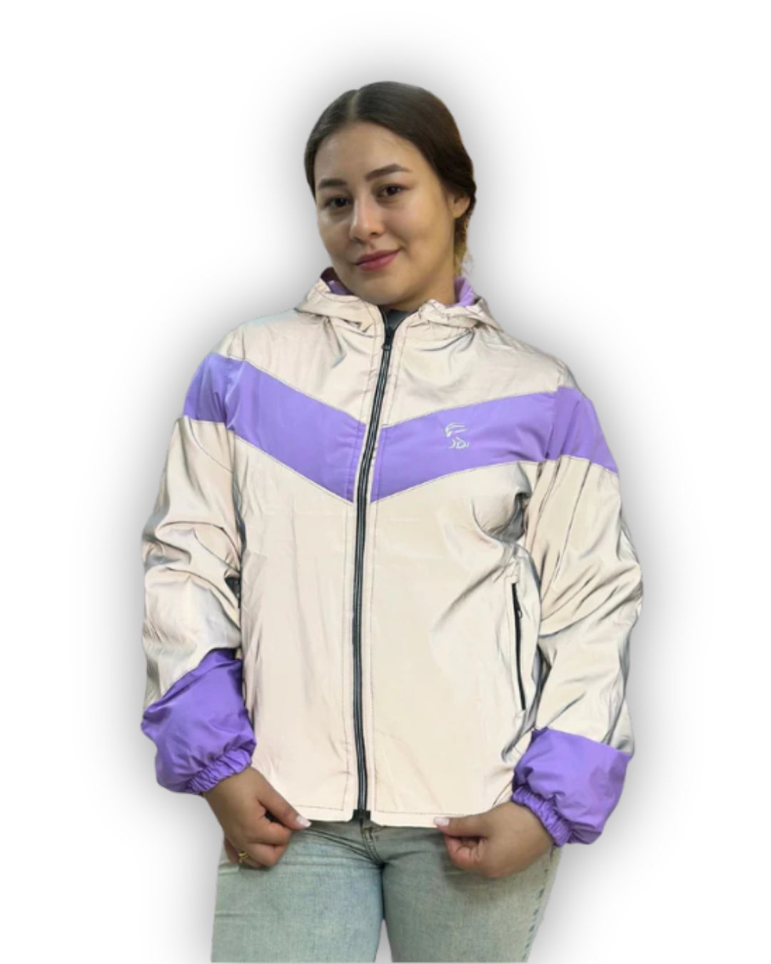 Chaqueta Reflectiva Perchada Lila Dama