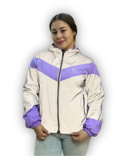 Chaqueta Reflectiva Perchada Lila Dama