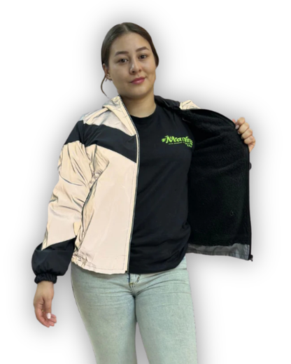 Chaqueta Reflectiva Perchada Negra Dama