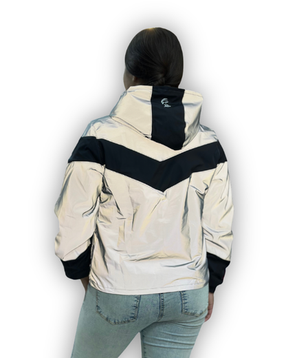 Chaqueta Reflectiva Perchada Negra Dama