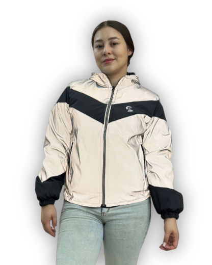 Chaqueta Reflectiva Perchada Negra Dama