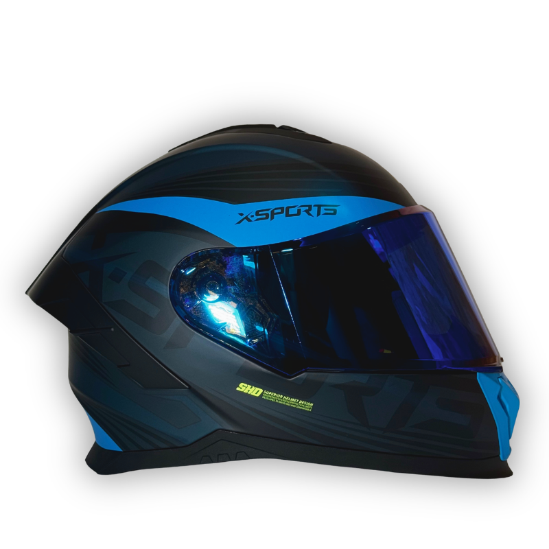 Casco X-SPORTS M73 Integral Negro/Azul Mate