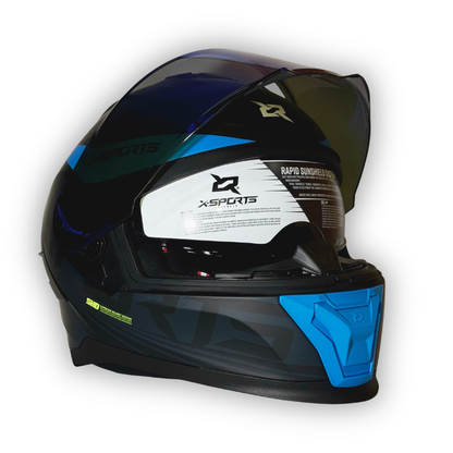 Casco X-SPORTS M73 Integral Negro/Azul Mate