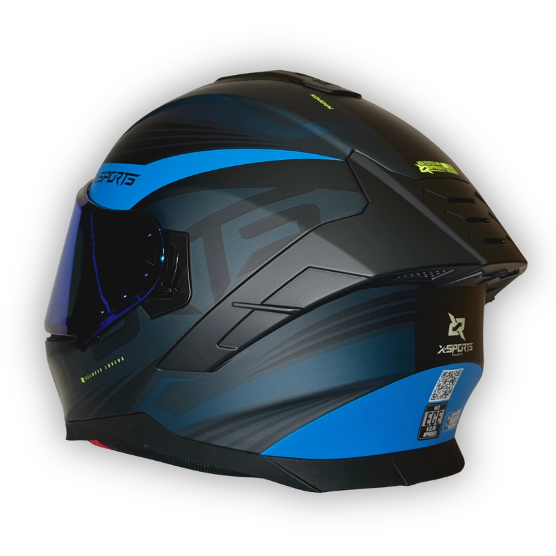 Casco X-SPORTS M73 Integral Negro/Azul Mate