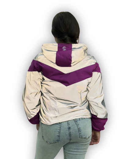 Chaqueta Reflectiva Perchada Morada Dama