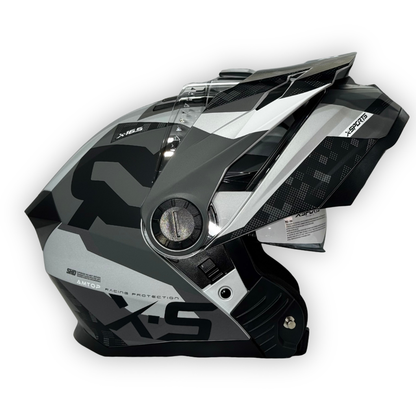 Casco X-SPORTS Abatible tipo Cross 165 Gris Mate