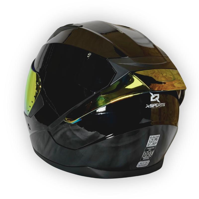 Casco X-SPORTS Integral Negro Brillante Visor Tipo Iridium