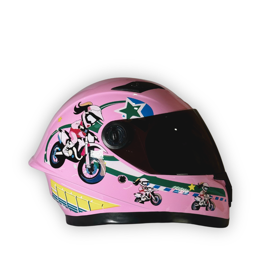 Casco Infantil KRM Biker Rosado Brillante