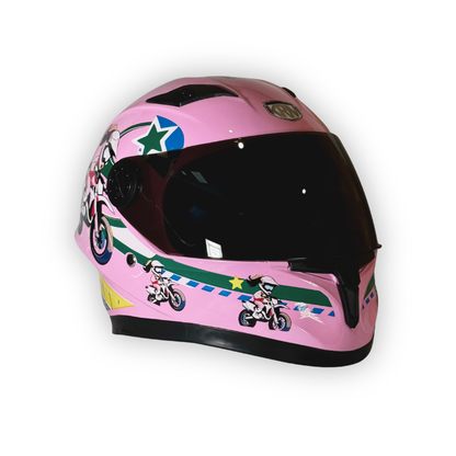 Casco Infantil KRM Biker Rosado Brillante