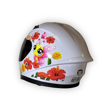 Casco Infantil KRM Mariposa Blanco Brillante