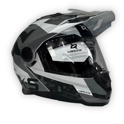Casco X-SPORTS Abatible tipo Cross 165 Gris Mate