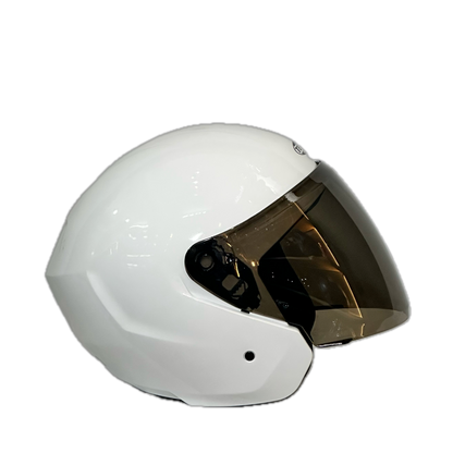 Casco Abierto TECH T-10 Blanco Brillo Certificado DOT