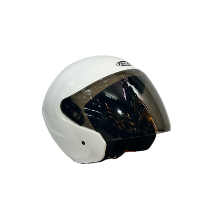 Casco Abierto TECH T-10 Blanco Brillo Certificado DOT