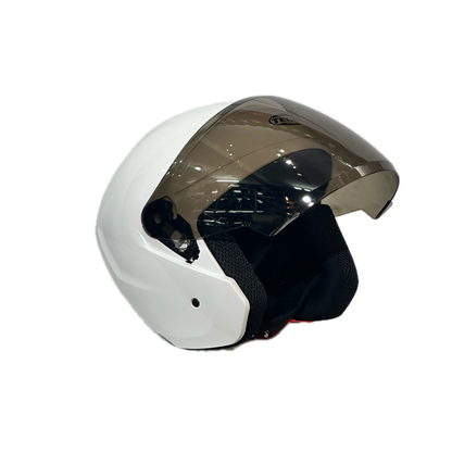 Casco Abierto TECH T-10 Blanco Brillo Certificado DOT