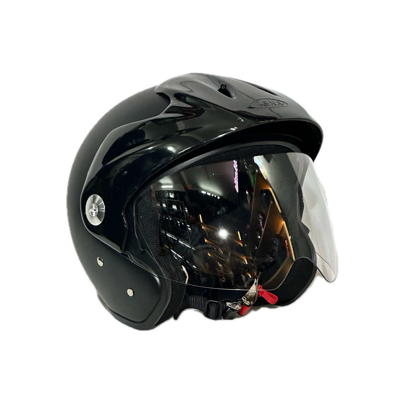 CASCO ZEUS ABIERTO NEGRO BRILLO
