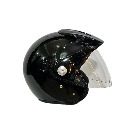 CASCO ZEUS ABIERTO NEGRO BRILLO