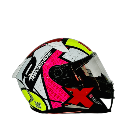 Casco MT Revenge 2S Blanco - Fucsia