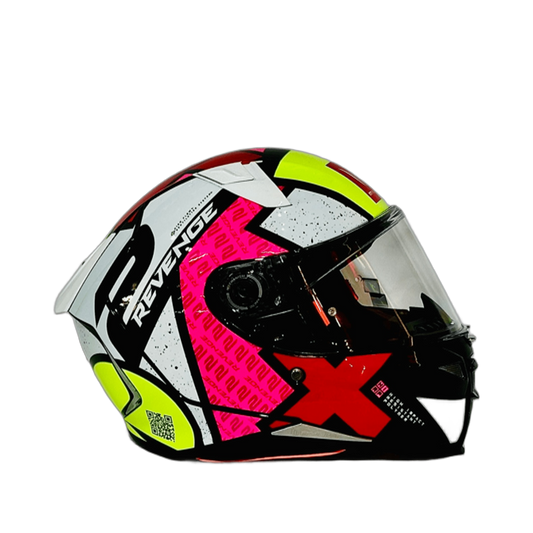 CASCO MT REVENGE 2S BLANCO - FUCSIA