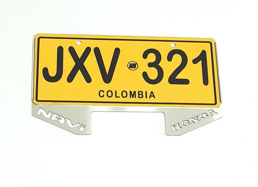 PORTA PLACA EN ACERO HONDA NAVI