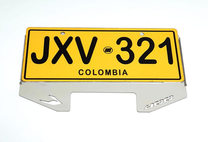 PORTA PLACA EN ACERO DOMINAR