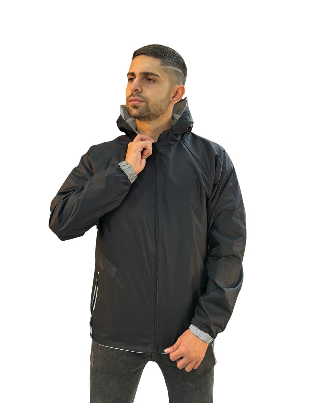 CHAQUETA REFLECTIVA DOBLE FAZ NEGRA