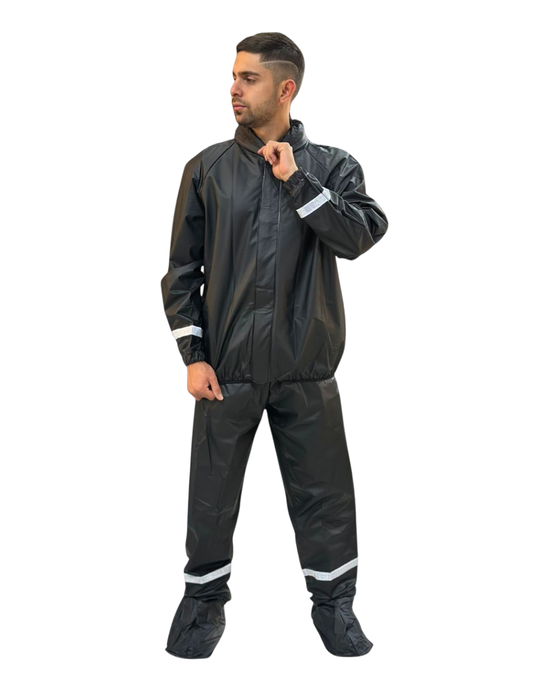 IMPERMEABLE SILICONADO RESORTADO NEGRO