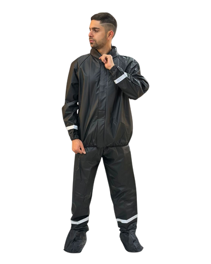 IMPERMEABLE SILICONADO RESORTADO NEGRO