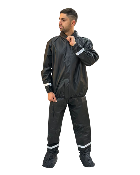 IMPERMEABLE SILICONADO RESORTADO NEGRO
