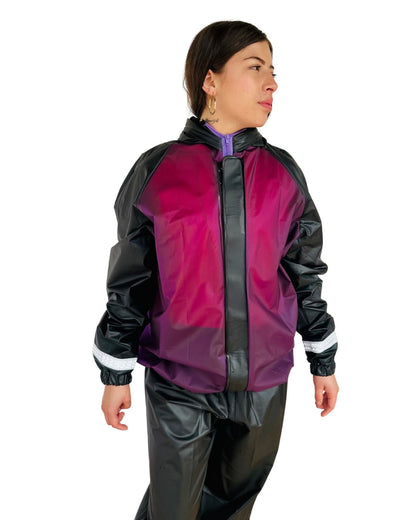 IMPERMEABLE SILICONADO RESORTADO MORADO
