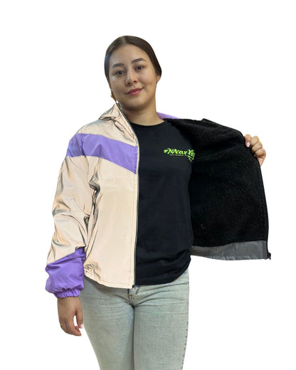 CHAQUETA REFLECTIVA PERCHADA LILA DAMA