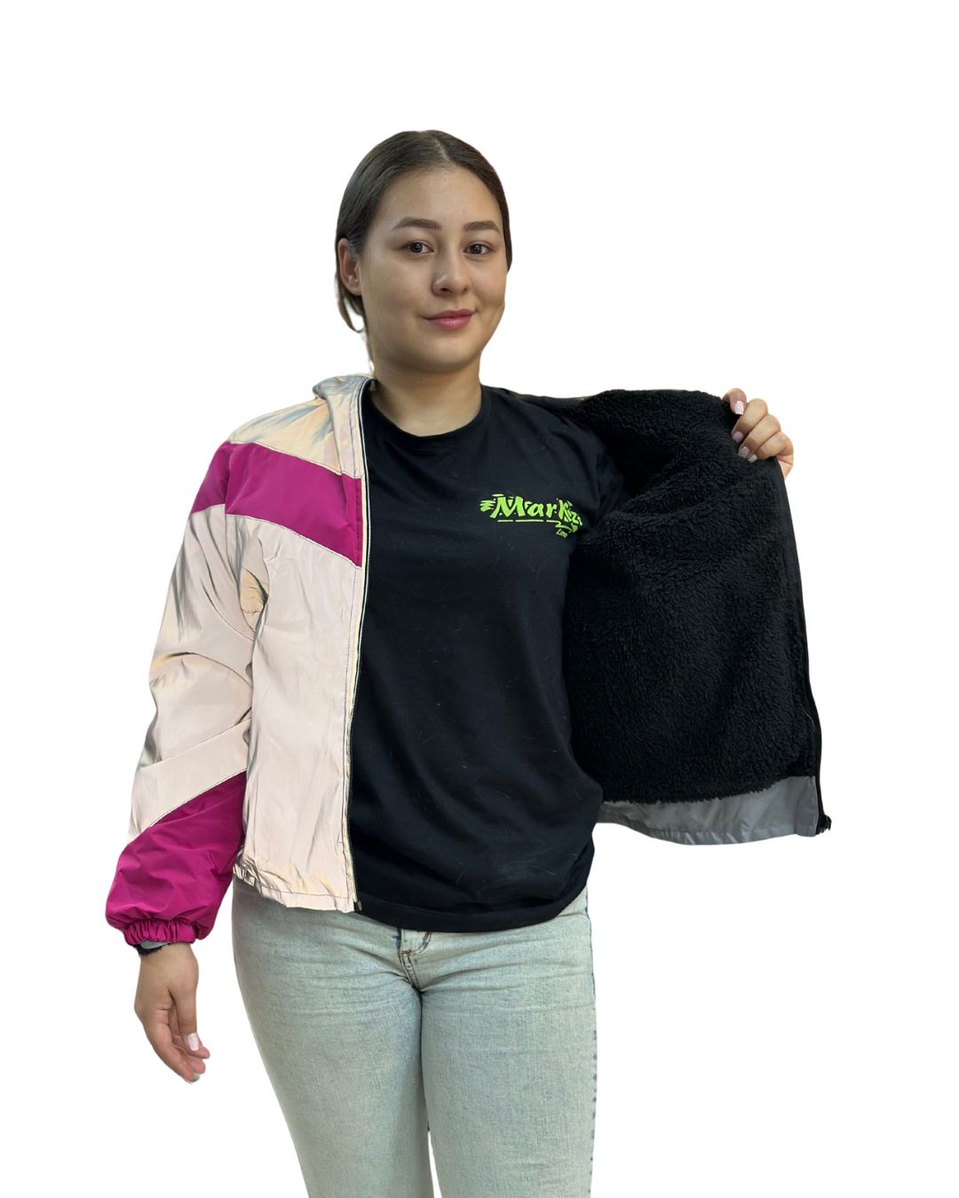 CHAQUETA REFLECTIVA PERCHADA FUCSIA DAMA