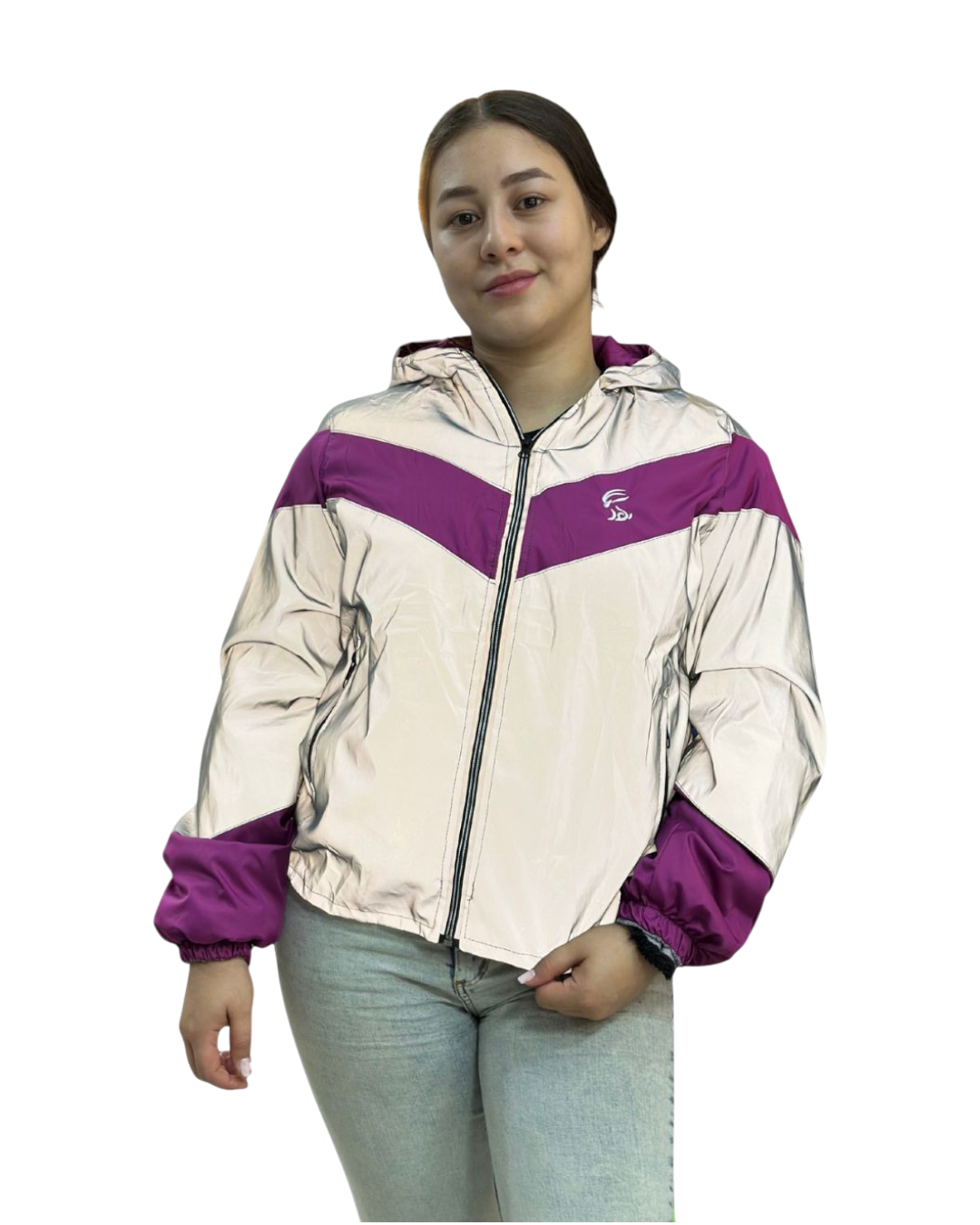 CHAQUETA REFLECTIVA PERCHADA MORADA DAMA