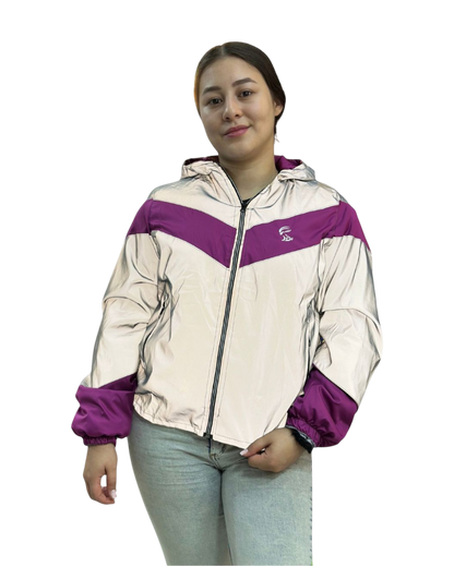 CHAQUETA REFLECTIVA PERCHADA MORADA DAMA
