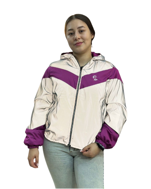 CHAQUETA REFLECTIVA PERCHADA MORADA DAMA